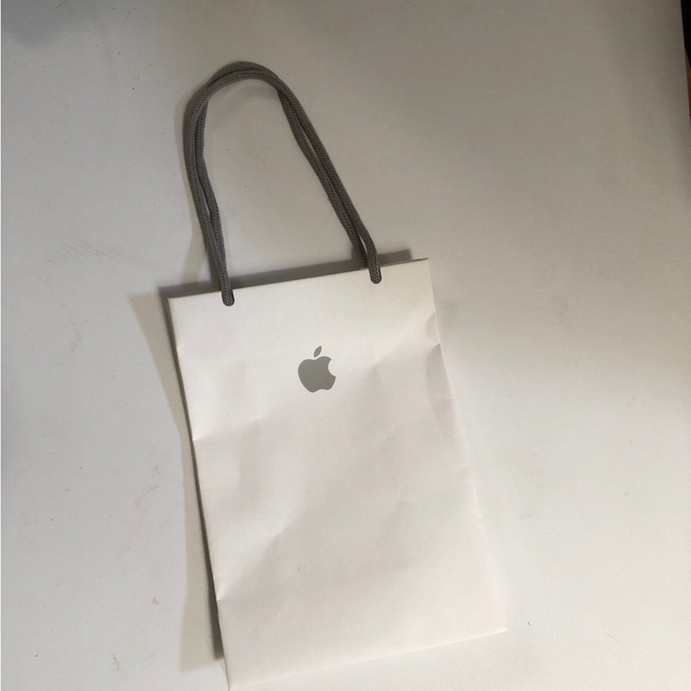 Apple White shopper bag with Gray Rope Handles